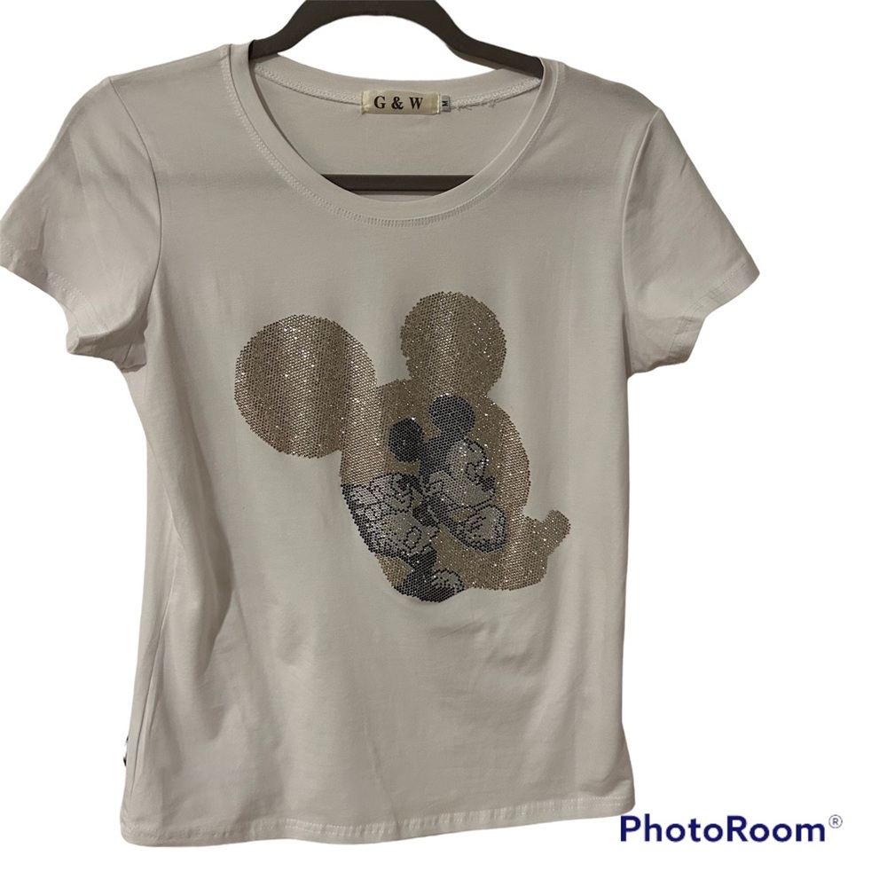 Mickey Mouse Shirt Glitter Aplique Profile